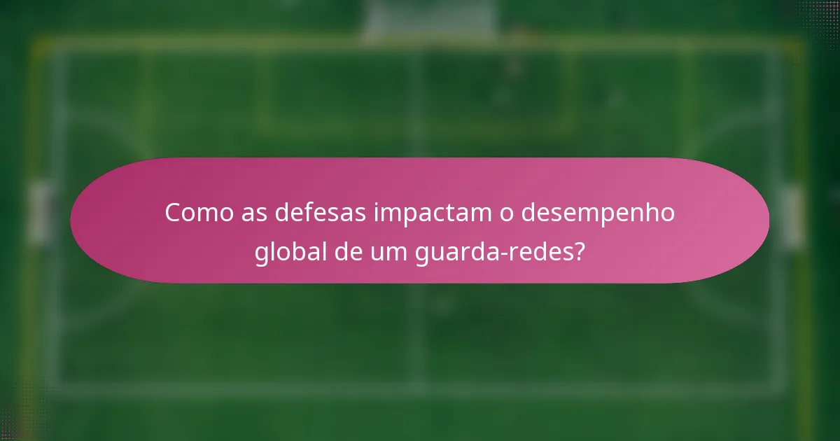 Como as defesas impactam o desempenho global de um guarda-redes?
